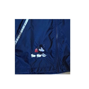 Mickey Mouse track windbreaker Large. New no tags. Navy & silver hidden hood.